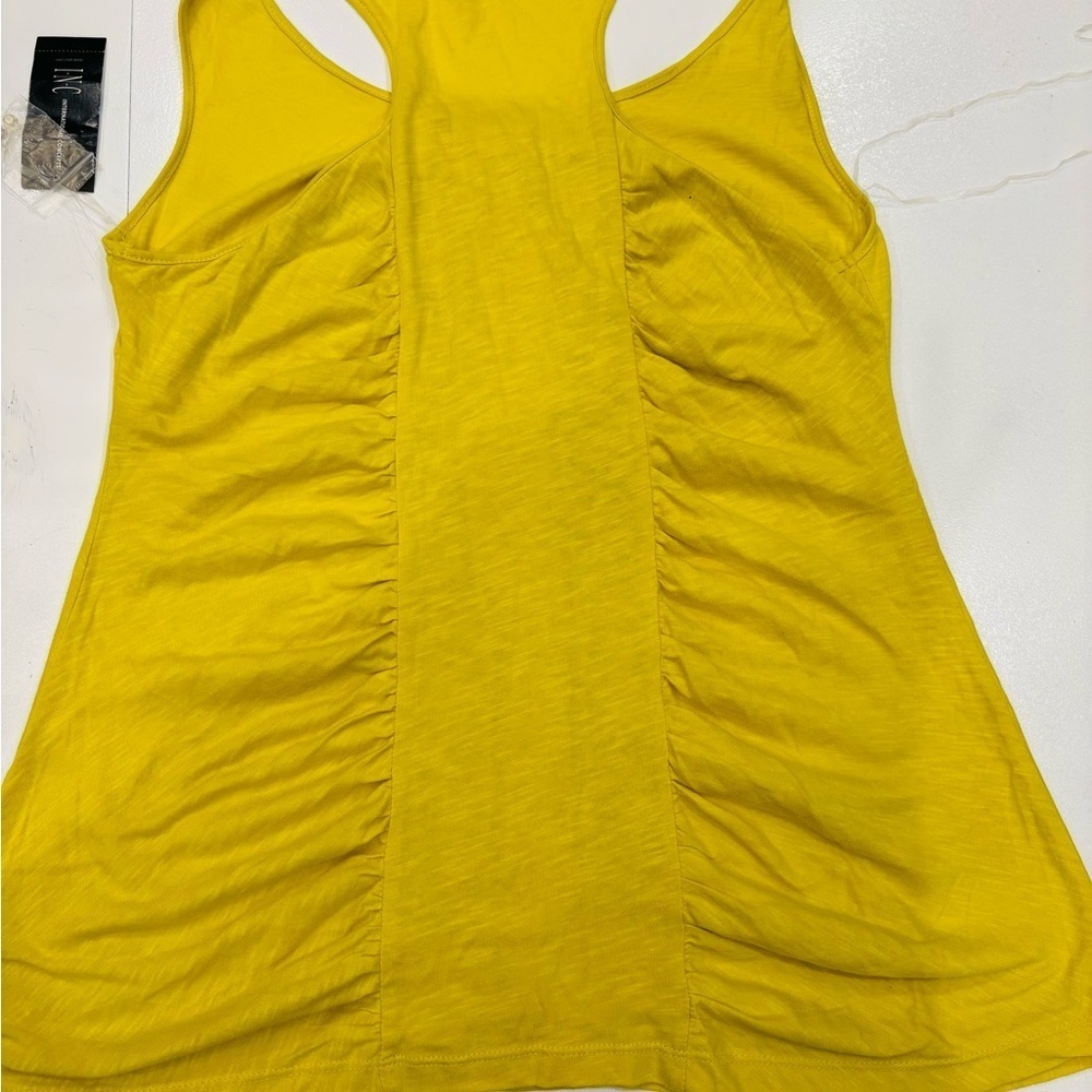 INC International Concepts Sleeveless Yellow Embellished Top size Large - Picture 8 of 9